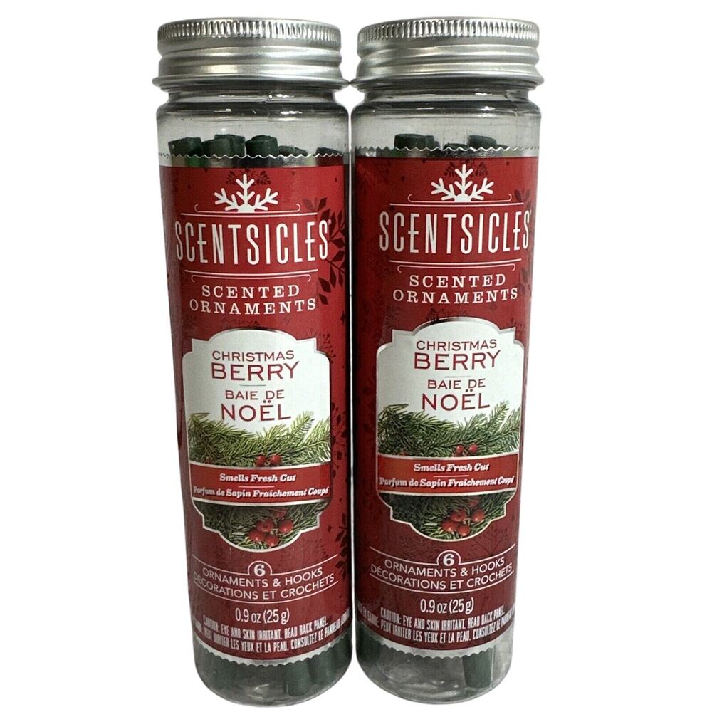 2 Pack Scentsicles Christmas Berry 6 Count Scented Ornaments and Hooks 12 Total